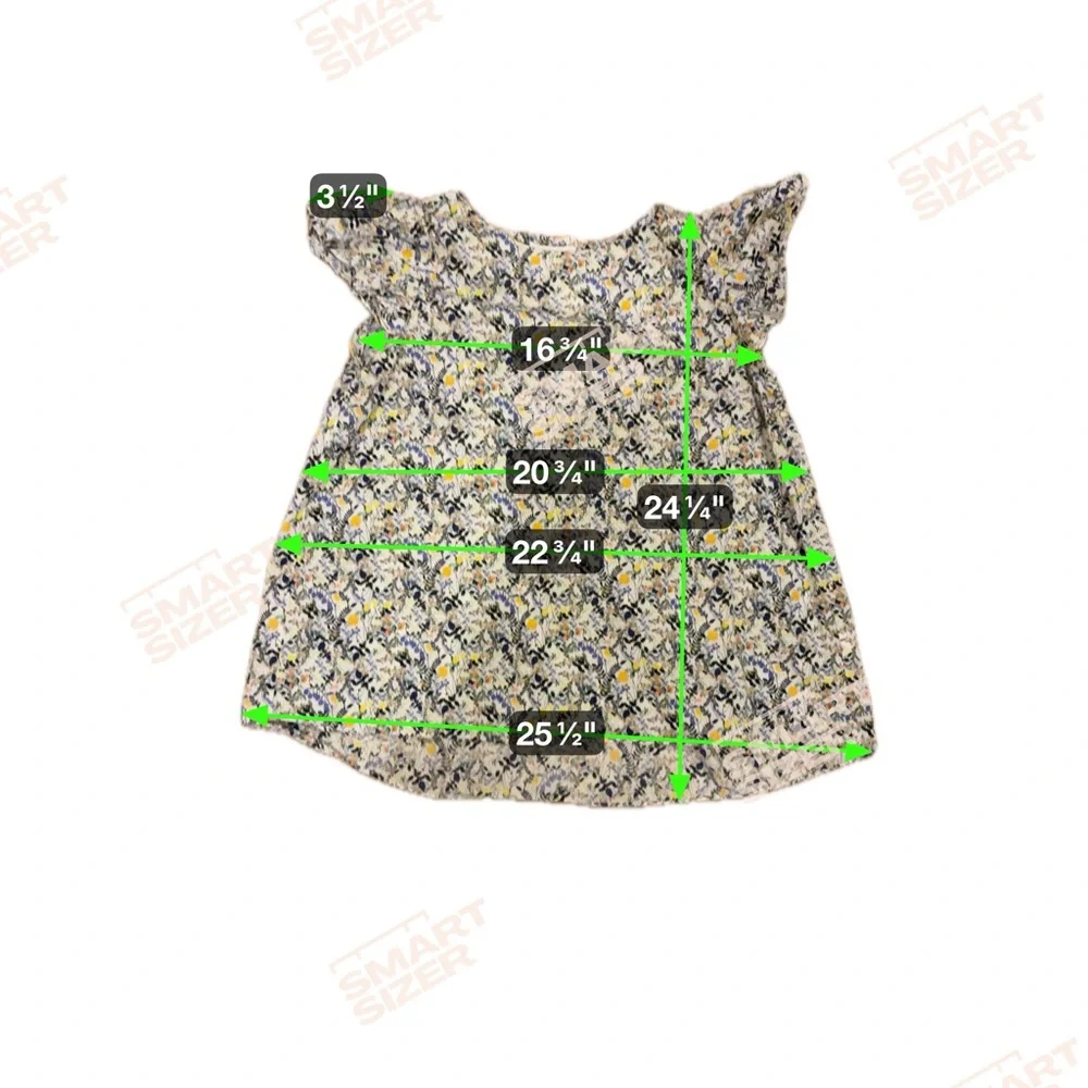 ANTONIO MELANI Multicolor Floral Flutter cap‎ sleeve Blouse - Picture 3 of 5